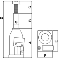 Cric-bouteille, 20 tonnes, 11" Hauteur &eacute;lev&eacute;e Sidevic Inc.
