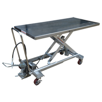Pneumatic Hydraulic Scissor Lift Table, Stainless Steel, 63" L x 31-1/2" W, 1000 lbs. Cap. Sidevic Inc.