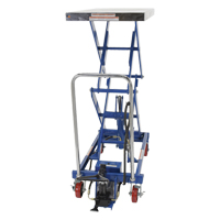 Pneumatic Hydraulic Scissor Lift Table, Steel, 35-1/2" L x 20" W, 800 lbs. Cap. Sidevic Inc.