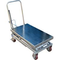 Pneumatic Hydraulic Scissor Lift Table, Stainless Steel, 35-1/2" L x 20" W, 800 lbs. Cap. Sidevic Inc.