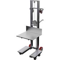 Empileur &agrave; plateforme, M&eacute;canisme Treuil manuel, Capacit&eacute; de 400 lb, Levage max de 60" Sidevic Inc.