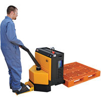 Fully Powered Electric Pallet Truck With  Stand-On Platform, 4500 lbs. Cap., 48" L x 30.25" W Sidevic Inc.