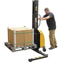 Narrow Mast Powered Lift Stacker, Electric Operated, 1000 lbs. Capacity, 63" Max Lift Sidevic Inc.