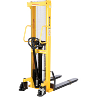 Manual Hydraulic Stacker, Hand Pump Operated, 2000 lbs. Capacity, 63" Max Lift Sidevic Inc.