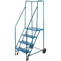 CSA-Certified Rolling Step Ladder, 4 Steps, 22" Step Width, 37" Platform Height, Steel Sidevic Inc.