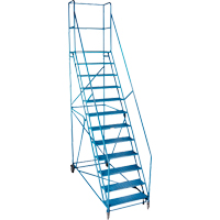 CSA-Certified Rolling Step Ladder with Locking Step, 12 Steps, 30" Step Width, 109" Platform Height, Steel Sidevic Inc.