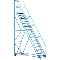 Escabeau roulant certifi&eacute; par la CSA avec pied verrouillable, 16 marches, Largeur de la marche 30", Hauteur de la plateforme 144", Acier Sidevic Inc.