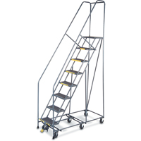 &eacute;chelles Pivotantes A/Roulettes Au Centre, 8 marches, Largeur de la marche 16", Hauteur de la plateforme 80", Acier Sidevic Inc.