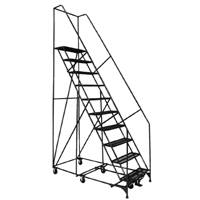 &eacute;chelles Pivotantes A/Roulettes Au Centre, 10 marches, Largeur de la marche 24", Hauteur de la plateforme 100", Acier Sidevic Inc.