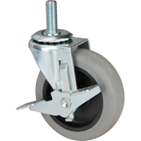 Stem Caster, Swivel with Brake, 3" (76 mm) Dia., 80 lbs. (36 kg.) Capacity Sidevic Inc.