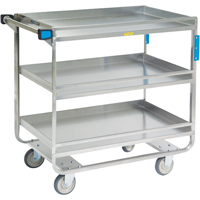 Guard Rail Carts, 3 Tiers, 23" W x 37-1/4" H x 38-5/8" D, 700 lbs. Capacity Sidevic Inc.