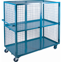 Wire Mesh Truck, 2 Tiers, 63" L x 32" W x 62.5" H, 1200 lbs. Cap. Sidevic Inc.