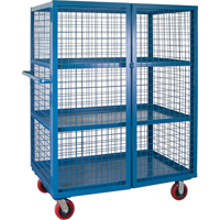 Wire Mesh Truck, 3 Tiers, 51" L x 32" W x 62.5" H, 2400 lbs. Cap. Sidevic Inc.