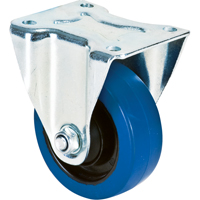 Roulette bleue, Fixe, 4" (101,6 mm), Caoutchouc, 350 lb (158,8 kg) Sidevic Inc.