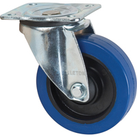 Roulette bleue, Pivotant, 5" (127 mm), Caoutchouc, 400 lb (181 kg) Sidevic Inc.