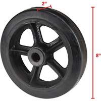 Roue en caoutchouc moul&eacute;, 8" (203 mm) dia. x 2" (51 mm) la, Capacit&eacute; de 400 lb (181 kg) Sidevic Inc.