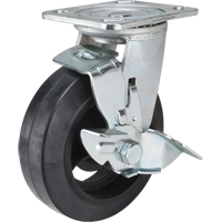 Mold-on Caster, Swivel with Brake, 6" (152.4 mm), Rubber, 550 lbs. (249 kg.) Sidevic Inc.