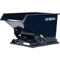 Self-Dumping Hopper, Steel, 1 cu.yd., Blue Sidevic Inc.