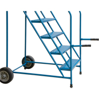 Escabeau roulant avec rails pour acc&egrave;s &agrave; une remorque, 4 marches, Largeur de la marche 22", Hauteur de la plateforme 37", Acier Sidevic Inc.