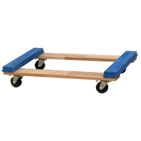 Open Deck Rubber Ends Dolly, Wood Frame, 18" W x 30" D x 6" H, 900 lbs. Capacity Sidevic Inc.