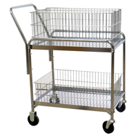 Chariot de bureau en treillis m&eacute;tallique pour le courrier, 200 lb Capacit&eacute;, Chrome, 20" p x 33" la x 37-1/2" h, Chrom&eacute; Sidevic Inc.