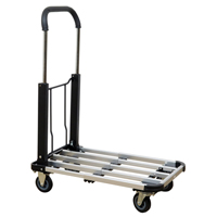 Folding Handle Platform Truck, Aluminum, 300 lbs., 28" L x 16" W, 37.75" High Sidevic Inc.