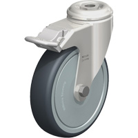 Roulette en &eacute;lastom&egrave;re thermoplastique acier inoxydable, Pivotant avec frein, Diam&egrave;tre 5" (127 mm), Capacit&eacute; 265 lb (120 kg) Sidevic Inc.