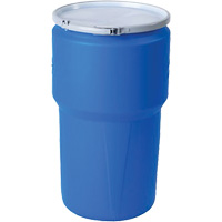 Baril emboîtable en poly&eacute;thyl&egrave;ne, 14 gal. US (11,7 gal. imp.), Dessus ouvert, Bleu Sidevic Inc.