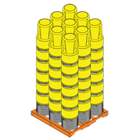 Baril emboîtable en poly&eacute;thyl&egrave;ne, 14 gal. US (11,7 gal. imp.), Dessus ouvert, Jaune Sidevic Inc.