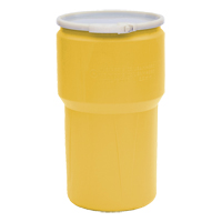 Baril emboîtable en poly&eacute;thyl&egrave;ne, 14 gal. US (11,7 gal. imp.), Dessus ouvert, Jaune Sidevic Inc.
