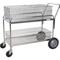 Chariot de bureau en treillis m&eacute;tallique pour le courrier, 250 lb Capacit&eacute;, Chrome, 23" p x 42" la x 38" h, Chrom&eacute; Sidevic Inc.