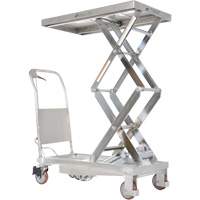 Manual Hydraulic Scissor Lift Table, 35-1/2" L x 20" W, Partial Stainless Steel, 800 lbs. Capacity Sidevic Inc.