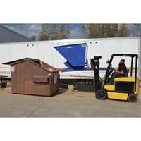 Self-Dumping Hopper, Steel, 3 cu.yd., Blue Sidevic Inc.