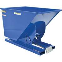 Self-Dumping Hopper, Steel, 1 cu.yd., Blue Sidevic Inc.