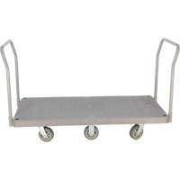 Chariot &agrave; plateforme en plastique robuste, 60" lo x 30" la, 3000 lb cap, Roues Polyur&eacute;thane Sidevic Inc.