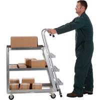 Stockpicker Truck, Aluminum, 21-7/8" W x 40" D, 3 Shelves, 660 lbs. Capacity Sidevic Inc.