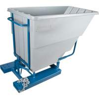 Self-Dumping Hopper, Polyethylene, 1-1/10 cu.yd, Grey Sidevic Inc.