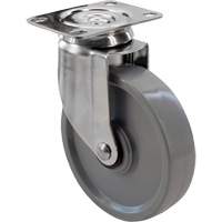 Roulette 2309, Pivotant, 4" (101,6 mm), Gris Envirothane, 350 lb (158,8 kg) Sidevic Inc.
