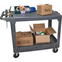 Flat-Shelf Utility Service Cart, 2 Tiers, 25-1/4" x 32-1/4" x 44", 550 lbs. Capacity Sidevic Inc.