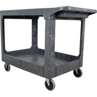 Flat-Shelf Utility Service Cart, 2 Tiers, 25-1/4" x 32-1/4" x 44", 550 lbs. Capacity Sidevic Inc.