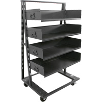 Single-Sided Heavy Duty A-Frame Cart with 4 Large Trays, 38" x 25" x 63", 2500 lbs. Capacity Sidevic Inc.