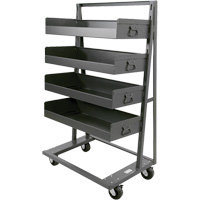 Single-Sided Heavy Duty A-Frame Cart with 4 Large Lipped Trays, 38" x 25" x 63", 2500 lbs. Capacity Sidevic Inc.