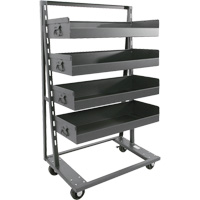 Single-Sided Heavy Duty A-Frame Cart with 4 Large Lipped Trays, 38" x 25" x 63", 2500 lbs. Capacity Sidevic Inc.