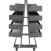 Double-Sided Heavy Duty A-Frame Cart with 8 Large Lipped Trays, 38" x 30" x 63", 2500 lbs. Capacity Sidevic Inc.