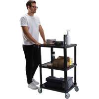 Utility Cart with Flat Shelf, 3 Tiers, 18-1/8" x 37-3/8" x 27-3/4", 330 lbs. Capacity Sidevic Inc.