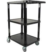 Utility Cart with Flat Shelf, 3 Tiers, 18-1/8" x 37-3/8" x 27-3/4", 330 lbs. Capacity Sidevic Inc.