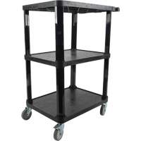 Utility Cart with Flat Shelf, 3 Tiers, 18-1/8" x 37-3/8" x 27-3/4", 330 lbs. Capacity Sidevic Inc.