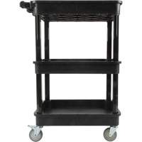 Utility Cart with Deep Lip Shelf, 3 Tiers, 19" x 39-1/2" x 28-1/4", 330 lbs. Capacity Sidevic Inc.