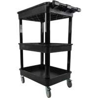 Utility Cart with Deep Lip Shelf, 3 Tiers, 19" x 39-1/2" x 28-1/4", 330 lbs. Capacity Sidevic Inc.
