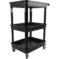 Utility Cart with Deep Lip Shelf, 3 Tiers, 19" x 39-1/2" x 28-1/4", 330 lbs. Capacity Sidevic Inc.